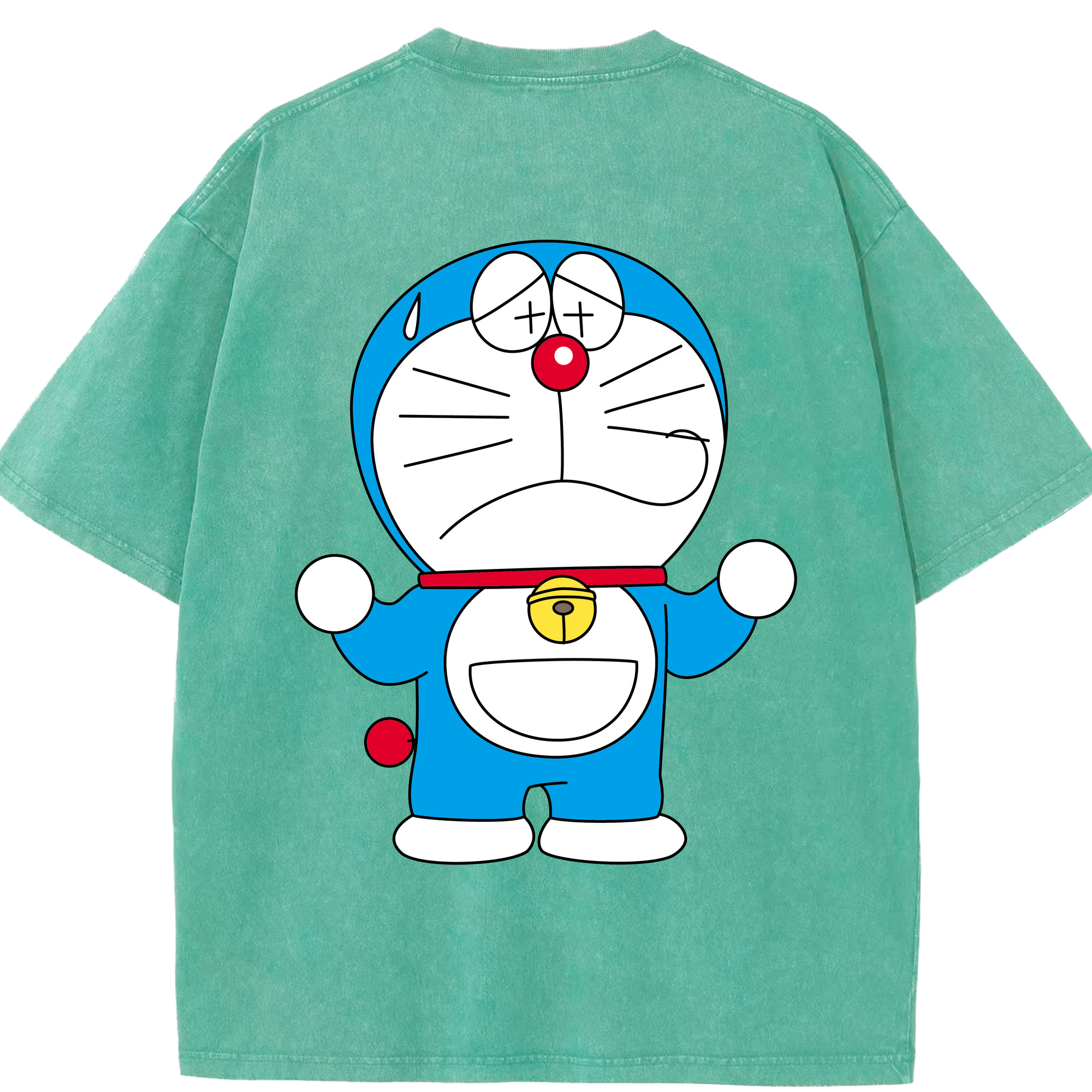 （画像用） ドラえもん Doraemon 綿100% ヴィンテージ風 半袖Tシャツ（背面プリント）
